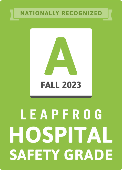 Leapfrog hospital safety grade A badge